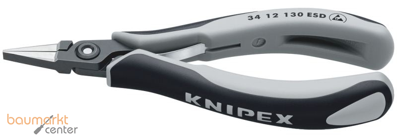 KNIPEX 34 12 130 ESD Pr�zisions-Elektronik-Greifzange ESD mit Mehrkomponenten-H�llen br�niert 130 mm
