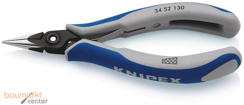 KNIPEX 34 52 130 Pr�zisions-Elektronik-Greifzange mit Mehrkomponenten-H�llen br�niert 130 mm