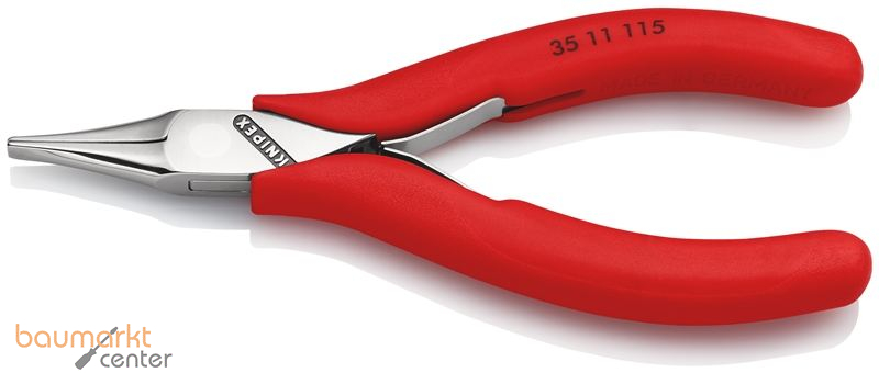 KNIPEX 35 11 115 Elektronik-Greifzange mit durchgestecktem Gelenk mit rutschhemmenden Kunststoff-H�llen 115 mm