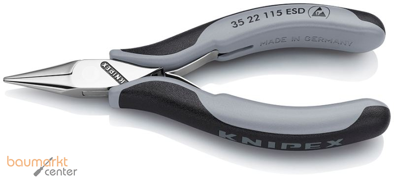 KNIPEX 35 22 115 ESD Elektronik-Greifzange ESD mit durchgestecktem Gelenk mit Mehrkomponenten-H�llen 115 mm