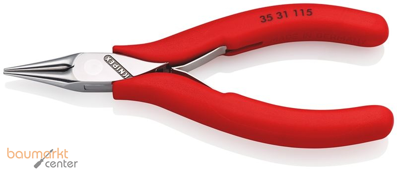 KNIPEX 35 31 115 Elektronik-Greifzange mit durchgestecktem Gelenk mit rutschhemmenden Kunststoff-H�llen 115 mm