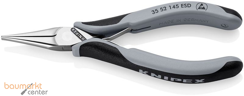 KNIPEX 35 52 145 ESD Elektronik-Greifzange ESD mit durchgestecktem Gelenk mit Mehrkomponenten-H�llen spiegelpoliert 145 mm