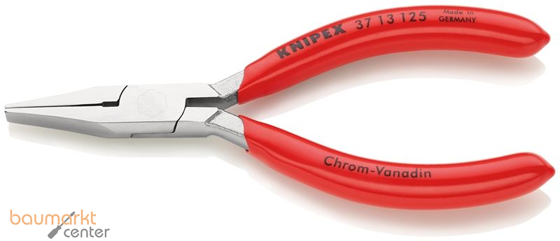 KNIPEX 37 13 125 Greifzange f�r Feinmechanik mit Kunststoff �berzogen verchromt 125 mm