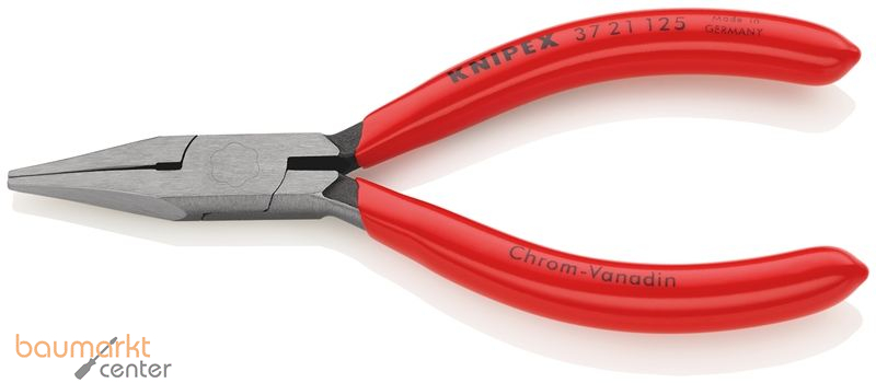 KNIPEX 37 21 125 Greifzange f�r Feinmechanik mit Kunststoff �berzogen schwarz atramentiert 125 mm