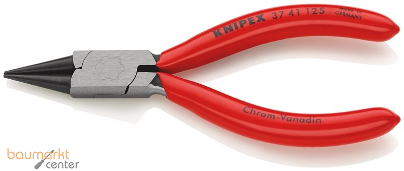 KNIPEX 37 41 125 Greifzange f�r Feinmechanik mit Kunststoff �berzogen schwarz atramentiert 125 mm