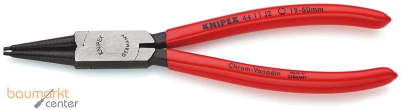 KNIPEX 44 11 J2 SB Sicherungsringzange f�r Innenringe in Bohrungen mit Kunststoff �berzogen schwarz atramentiert 180 mm