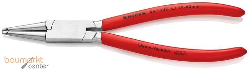 KNIPEX 44 13 J2 Sicherungsringzange f�r Innenringe in Bohrungen mit Kunststoff �berzogen verchromt 180 mm