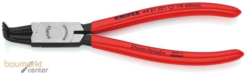KNIPEX 44 21 J21 SB Sicherungsringzange f�r Innenringe in Bohrungen mit Kunststoff �berzogen schwarz atramentiert 170 mm