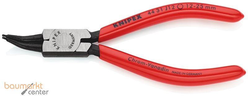 KNIPEX 44 31 J12 Sicherungsringzange f�r Innenringe in Bohrungen 45� gewinkelt mit Kunststoff �berzogen schwarz atramentiert 140 mm