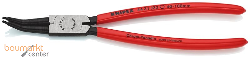 KNIPEX 44 31 J32 Sicherungsringzange f�r Innenringe in Bohrungen 45� gewinkelt mit Kunststoff �berzogen schwarz atramentiert 225 mm