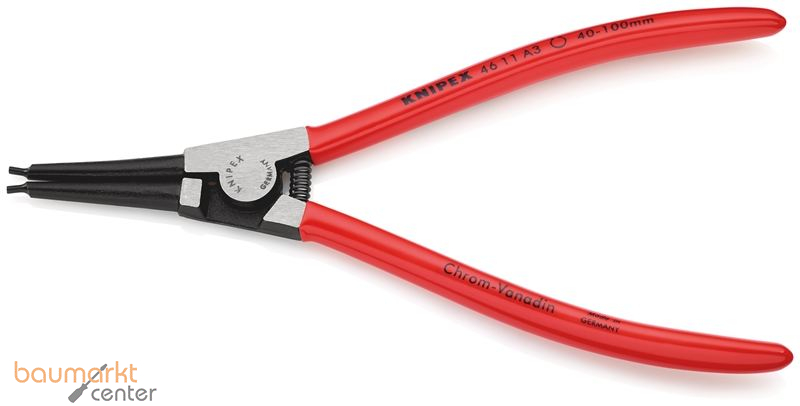 KNIPEX 46 11 A3 SB Sicherungsringzange f�r Au�enringe auf Wellen mit Kunststoff �berzogen schwarz atramentiert 210 mm