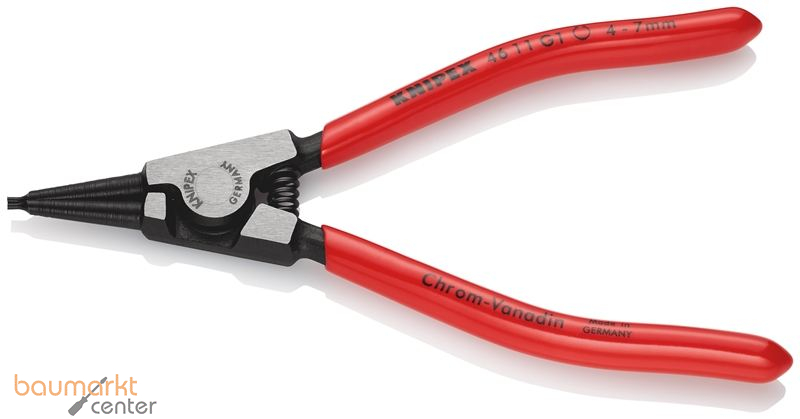 KNIPEX 46 11 G1 Sicherungsringzange f�r Greifringe auf Wellen mit Kunststoff �berzogen schwarz atramentiert 140 mm