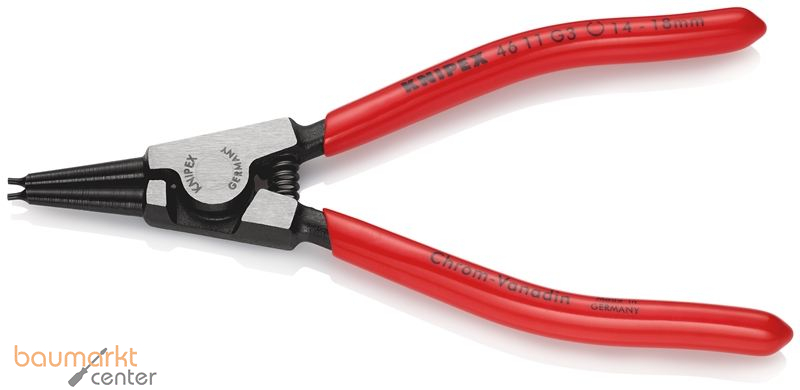 KNIPEX 46 11 G3 Sicherungsringzange f�r Greifringe auf Wellen mit Kunststoff �berzogen schwarz atramentiert 140 mm