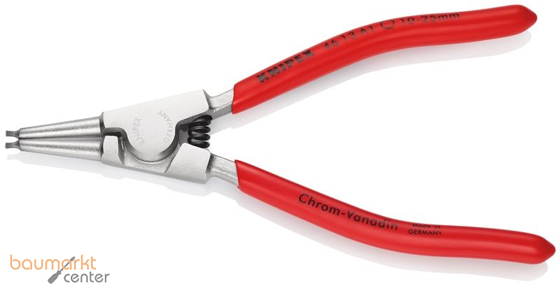 KNIPEX 46 13 A1 Sicherungsringzange f�r Au�enringe auf Wellen mit Kunststoff �berzogen verchromt 140 mm
