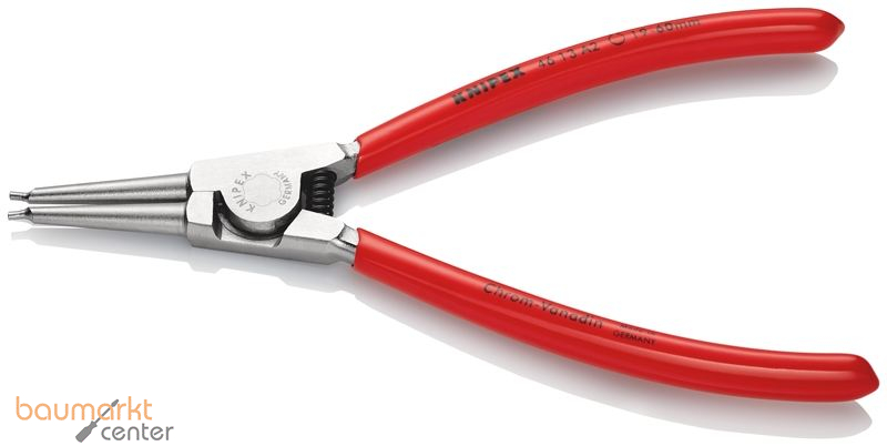 KNIPEX 46 13 A2 Sicherungsringzange f�r Au�enringe auf Wellen mit Kunststoff �berzogen verchromt 180 mm