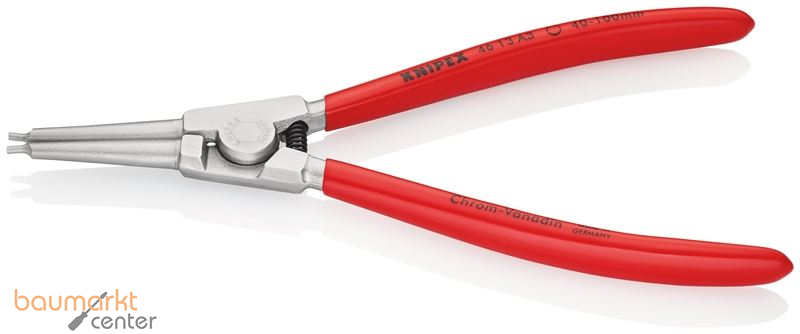 KNIPEX 46 13 A3 Sicherungsringzange f�r Au�enringe auf Wellen mit Kunststoff �berzogen verchromt 210 mm