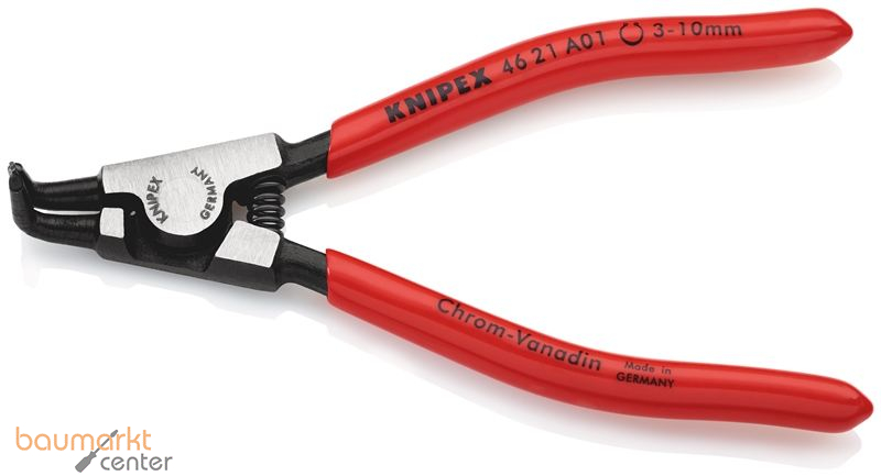 KNIPEX 46 21 A01 SB Sicherungsringzange f�r Au�enringe auf Wellen mit Kunststoff �berzogen schwarz atramentiert 125 mm