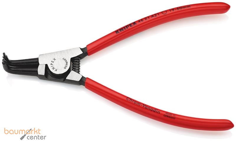 KNIPEX 46 21 A21 SB Sicherungsringzange f�r Au�enringe auf Wellen mit Kunststoff �berzogen schwarz atramentiert 170 mm