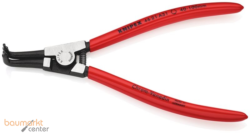 KNIPEX 46 21 A31 SB Sicherungsringzange f�r Au�enringe auf Wellen mit Kunststoff �berzogen schwarz atramentiert 200 mm