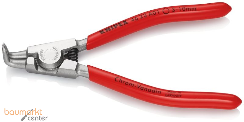 KNIPEX 46 23 A01 Sicherungsringzange f�r Au�enringe auf Wellen mit Kunststoff �berzogen verchromt 125 mm