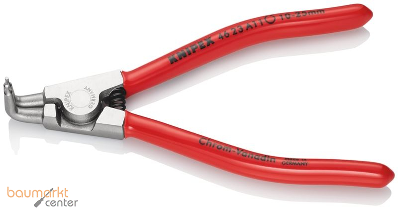 KNIPEX 46 23 A11 Sicherungsringzange f�r Au�enringe auf Wellen mit Kunststoff �berzogen verchromt 125 mm