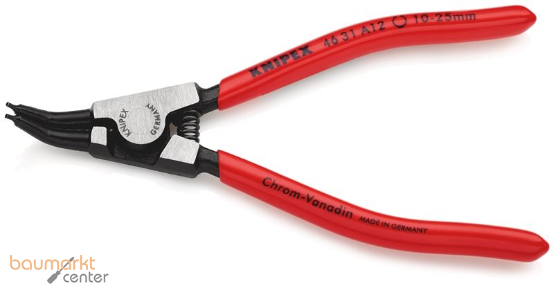 KNIPEX 46 31 A12 Sicherungsringzange f�r Au�enringe auf Wellen 45� gewinkelt mit Kunststoff �berzogen schwarz atramentiert 130 mm