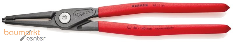 KNIPEX 48 11 J4 SB Pr�zisions-Sicherungsringzange f�r Innenringe in Bohrungen mit rutschhemmendem Kunststoff �berzogen grau atramentiert 320 mm