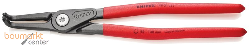 KNIPEX 48 21 J41 Pr�zisions-Sicherungsringzange f�r Innenringe in Bohrungen mit rutschhemmendem Kunststoff �berzogen grau atramentiert 305 mm