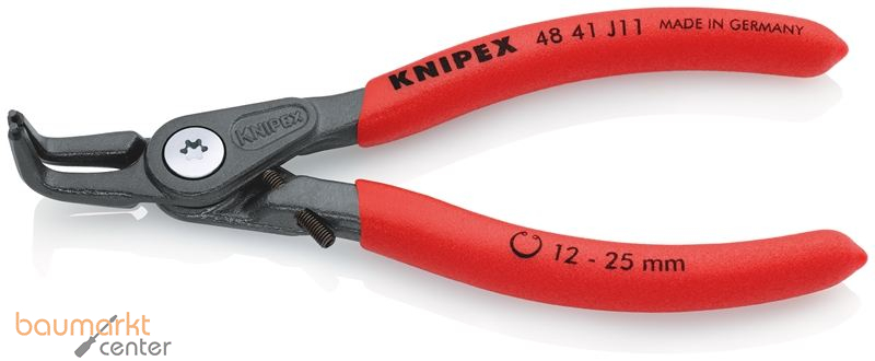KNIPEX 48 41 J11 Pr�zisions-Sicherungsringzange f�r Innenringe in Bohrungen mit rutschhemmendem Kunststoff �berzogen grau atramentiert 130 mm