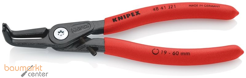 KNIPEX 48 41 J21 Pr�zisions-Sicherungsringzange f�r Innenringe in Bohrungen mit rutschhemmendem Kunststoff �berzogen grau atramentiert 165 mm