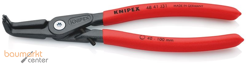 KNIPEX 48 41 J31 Pr�zisions-Sicherungsringzange f�r Innenringe in Bohrungen mit rutschhemmendem Kunststoff �berzogen grau atramentiert 210 mm