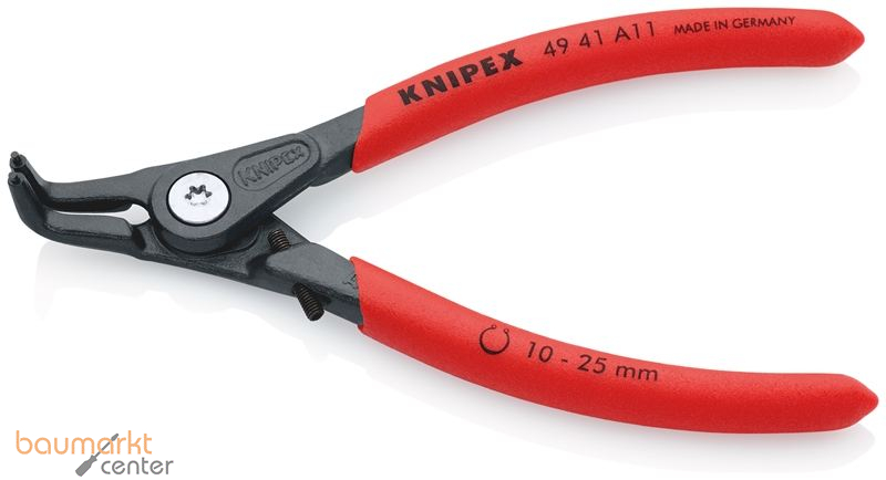 KNIPEX 49 41 A11 Pr�zisions-Sicherungsringzange f�r Au�enringe auf Wellen mit rutschhemmendem Kunststoff �berzogen grau atramentiert 130 mm