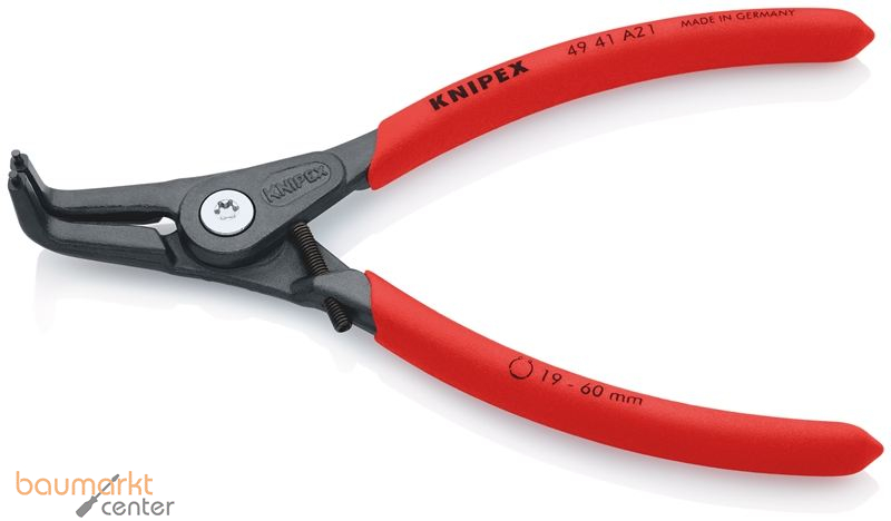 KNIPEX 49 41 A21 Pr�zisions-Sicherungsringzange f�r Au�enringe auf Wellen mit rutschhemmendem Kunststoff �berzogen grau atramentiert 165 mm