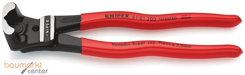 KNIPEX 61 01 200 SB Bolzen-Vornschneider hoch�bersetzt mit Kunststoff �berzogen schwarz atramentiert 200 mm