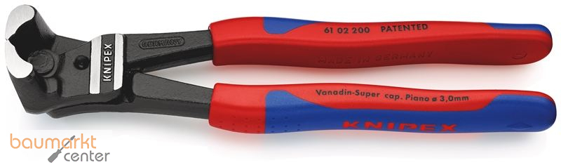 KNIPEX 61 02 200 Bolzen-Vornschneider hoch�bersetzt mit Kunststoff �berzogen schwarz atramentiert 200 mm