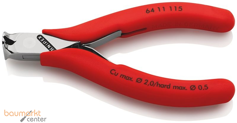 KNIPEX 64 11 115 Elektronik-Vornschneider mit rutschhemmenden Kunststoff-H�llen 115 mm