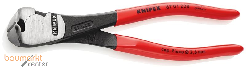 KNIPEX 67 01 140 SB Kraft-Vornschneider mit Kunststoff �berzogen schwarz atramentiert 140 mm