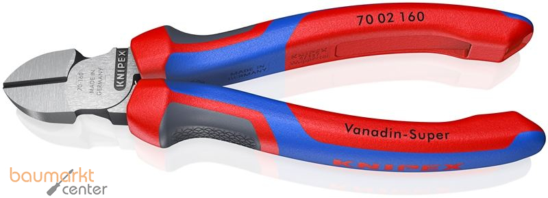 KNIPEX 70 02 160 Seitenschneider mit Comfort-Griffen schwarz atramentiert 160 mm