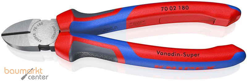 KNIPEX 70 02 180 Seitenschneider mit Comfort-Griffen schwarz atramentiert 180 mm