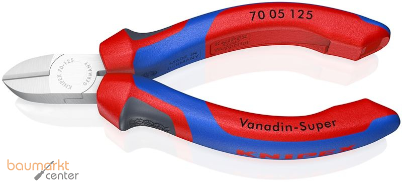 KNIPEX 70 05 125 Seitenschneider mit Comfort-Griffen verchromt 125 mm