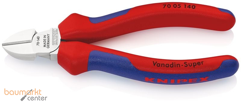 KNIPEX 70 05 140 Seitenschneider mit Mehrkomponenten-H�llen verchromt 140 mm