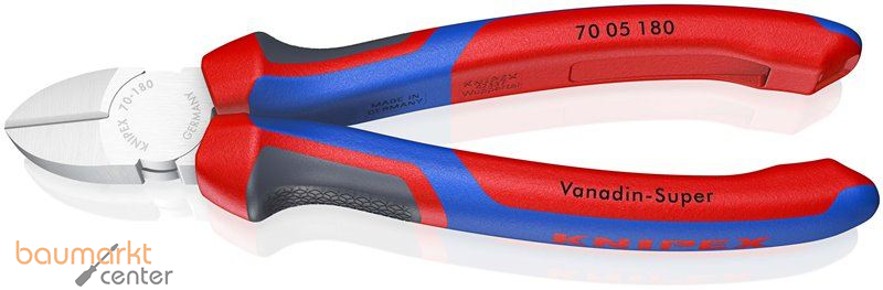 KNIPEX 70 05 180 Seitenschneider mit Comfort-Griffen verchromt 180 mm