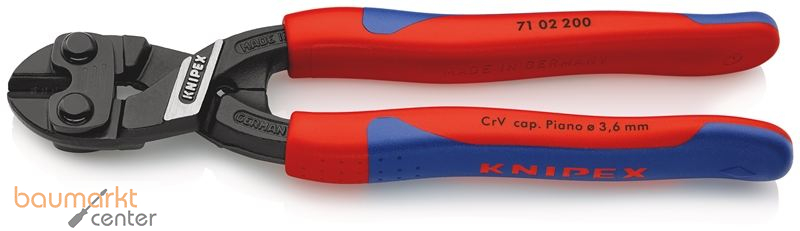 KNIPEX 71 02 200 CoBolt� Kompakt-Bolzenschneider mit schlanken Mehrkomponenten-H�llen schwarz atramentiert 200 mm