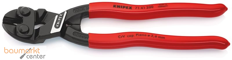 KNIPEX 71 41 200 SB CoBolt� Kompakt-Bolzenschneider mit Kunststoff �berzogen schwarz atramentiert 200 mm
