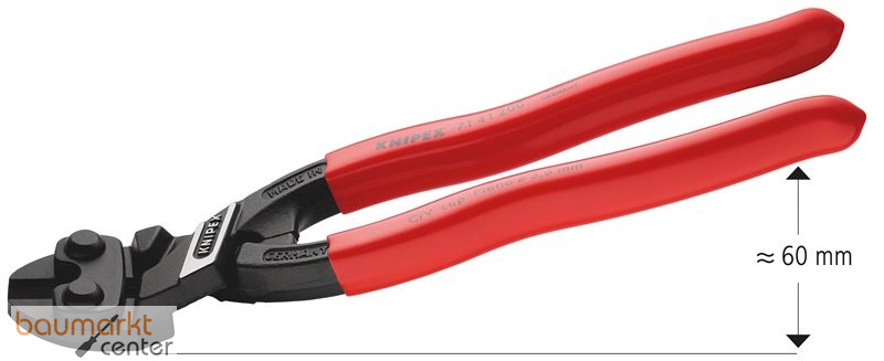 KNIPEX 71 41 200 CoBolt� Kompakt-Bolzenschneider mit Kunststoff �berzogen schwarz atramentiert 200 mm