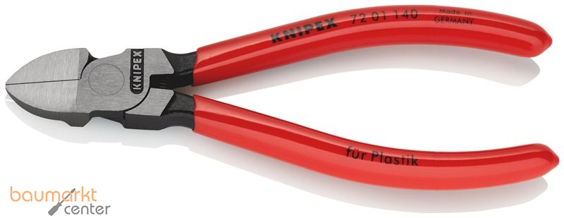 KNIPEX 72 01 140 Seitenschneider f�r Kunststoff mit Kunststoff �berzogen 140 mm