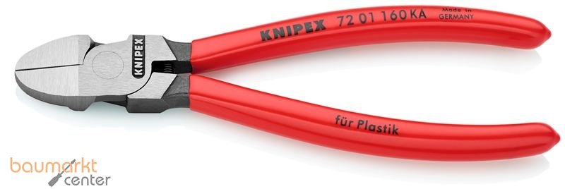 KNIPEX 72 01 160 KA Seitenschneider f�r Kunststoff runder Kopf mit Kunststoff �berzogen 160 mm