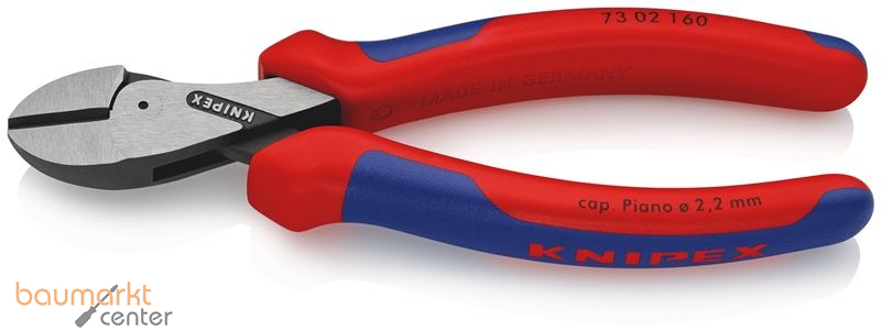 KNIPEX 73 02 160 SB X-Cut� Kompakt-Seitenschneider hoch�bersetzt mit Mehrkomponenten-H�llen schwarz atramentiert 160 mm