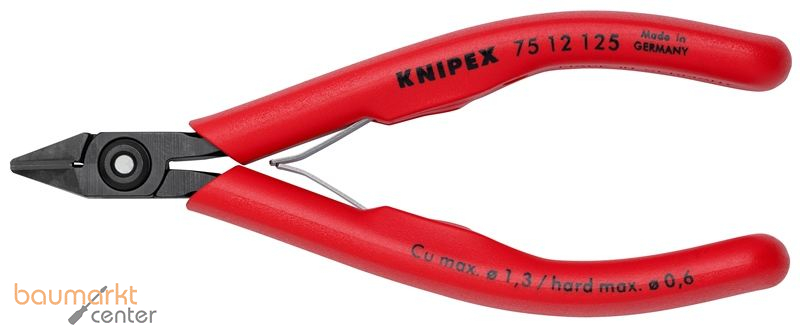 KNIPEX 75 12 125 Elektronik-Seitenschneider mit Kunststoff-H�llen br�niert 125 mm