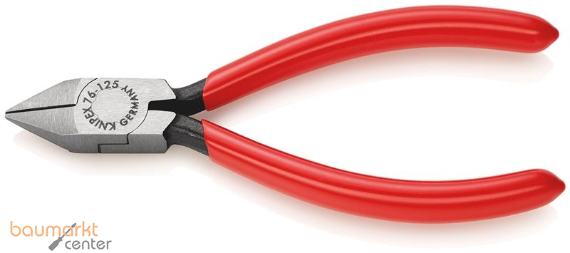 KNIPEX 76 81 125 Seitenschneider f�r Elektromechaniker mit Kunststoff �berzogen schwarz atramentiert 125 mm